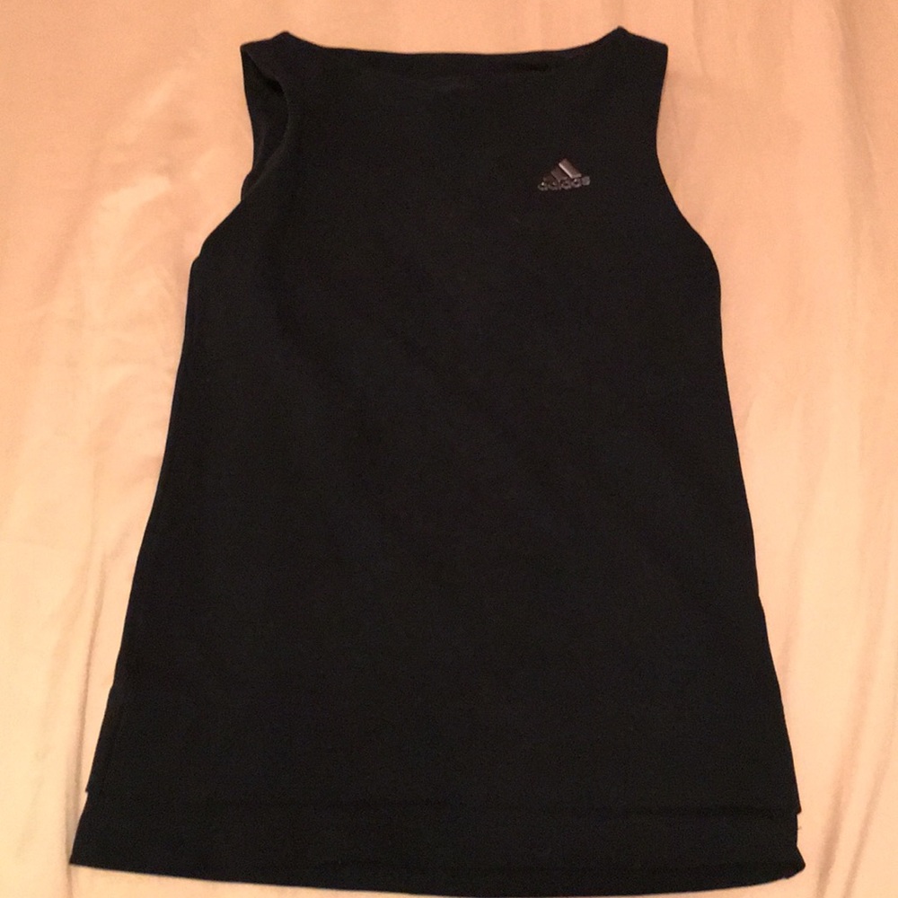 Black adidas sleeveless tank built in shelf bra
